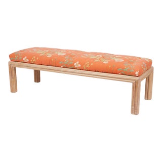 Vintage McGuire Rattan Three-Seat Bench For Sale