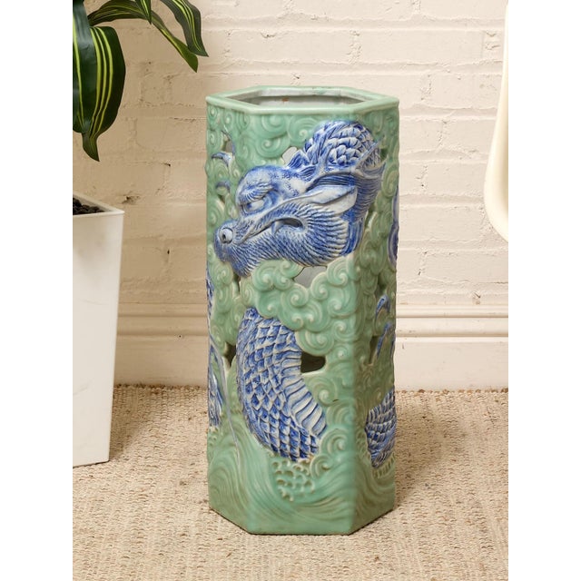 Vintage Mid Century Ceramic Umbrella Holder For Sale In Los Angeles - Image 6 of 10
