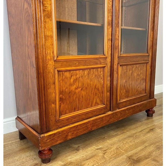 Wood Antique French Glazed Walnut Display Bookcase For Sale - Image 7 of 15