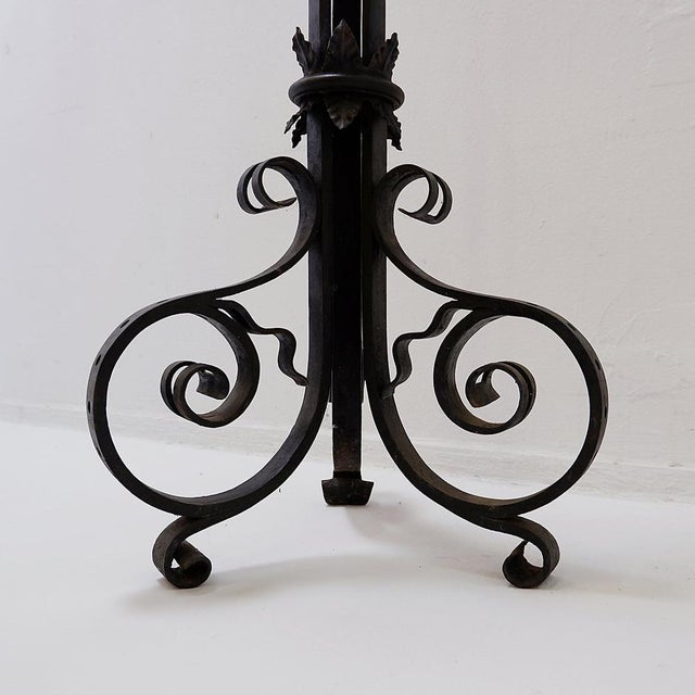 Baroque Large Italian Wrought-Iron Crown Candlestick, 1890s For Sale - Image 3 of 14