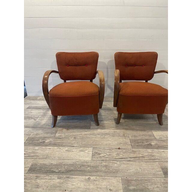 Wood Vintage Model H-237 Relax Chairs from Halabala, 1930s, Set of 2 For Sale - Image 7 of 7