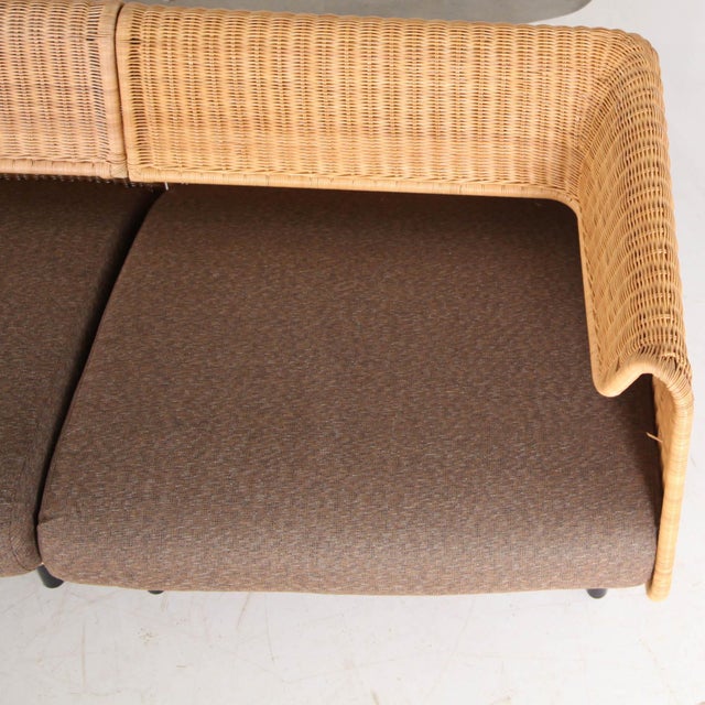 Mid-Century Modern Wicker Modular Sofa, 1990s, Set of 3 For Sale - Image 3 of 16