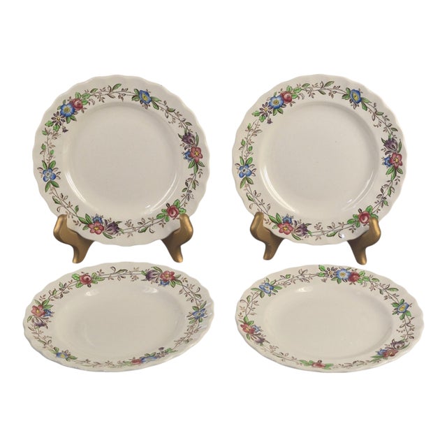 Vintage Spode Copeland England Felicity Floral Pattern 9'' Plates - Set of Four For Sale