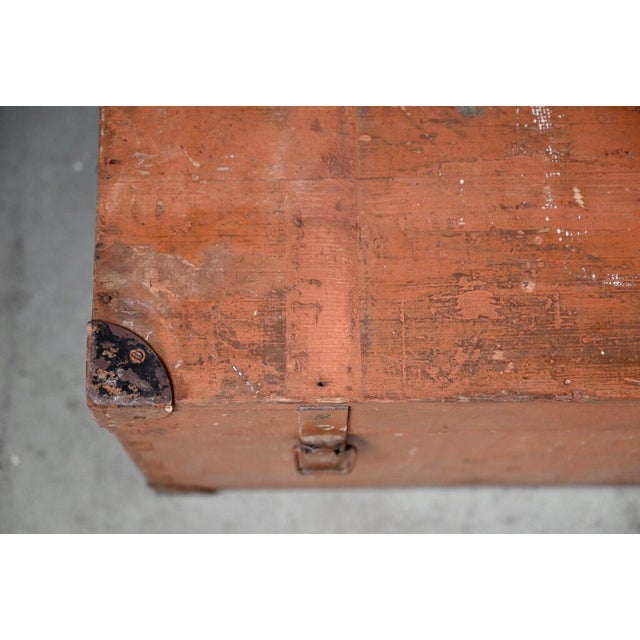 1940s Large Industrial Patinated Orange Chest, 1940s For Sale - Image 5 of 14