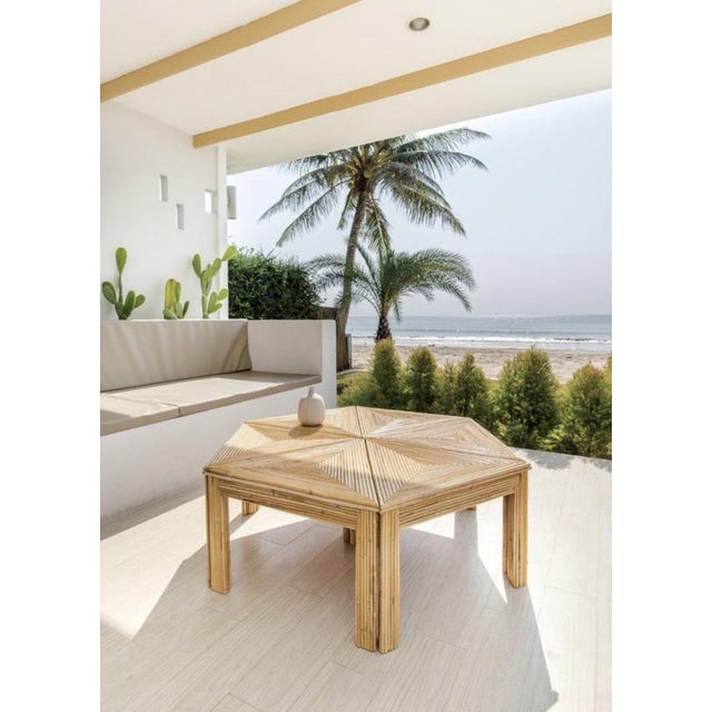 Vintage Modular Rattan Coffee Tables, Set of 6 For Sale - Image 9 of 10