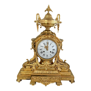 1860s S Marti Napoleon III Gold Ormolu Bronze Clock