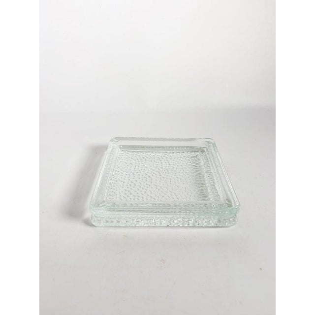 French rectangular glass ashtray dating from the 1930s, in the style of Le Corbusier and the Modernist movement. Made from...