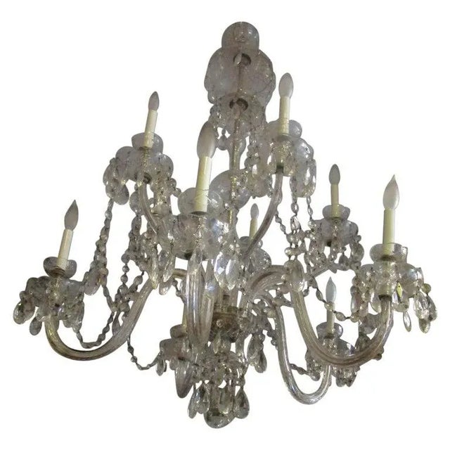 19th C English Cut Crystal Ten-Arm Georgian Style Chandelier For Sale - Image 11 of 11