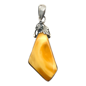 Vintage Real Butterscotch Amber Set in Sterling Silver