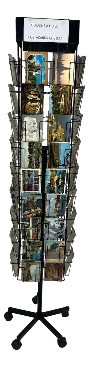 Vintage Revolving Display with Postcards, 1960s