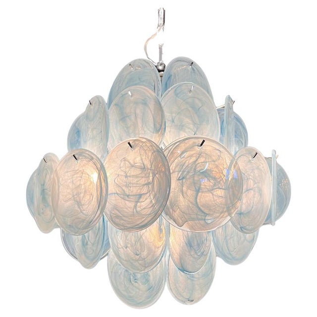 Italian Murano Glass Disc Chandeliers, 1990, Set of 2 For Sale - Image 6 of 15