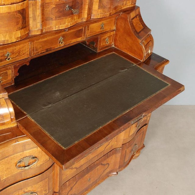 Walnut and Maple Burl Trumeau with Various Wood Trim For Sale - Image 9 of 16