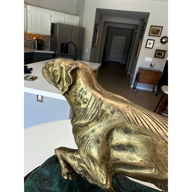 Vintage Brass Hunting Dog Figural Table Table For Sale - Image 12 of 18