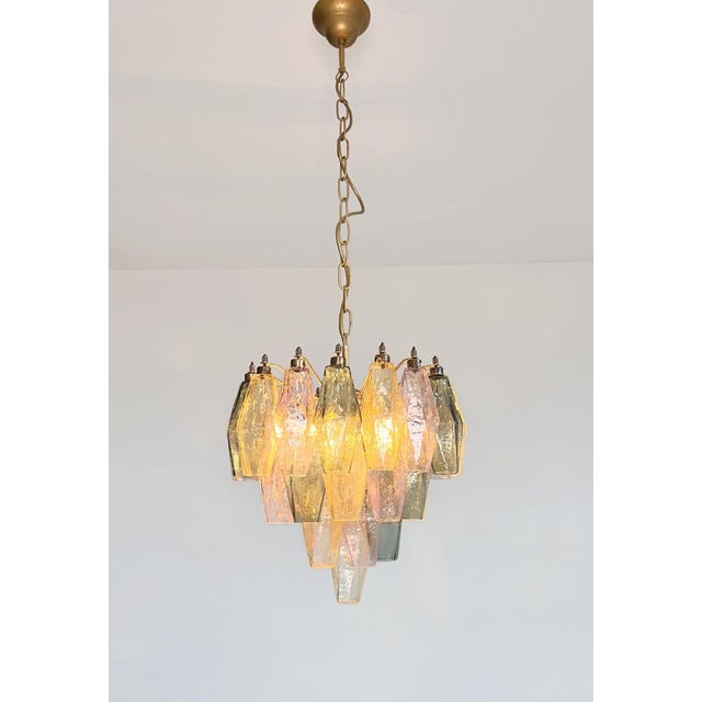 Mid-Century Modern Poliedri Murano Glass Chandelier by Carlo Scarpa, 1990s For Sale - Image 3 of 18