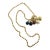 Vintage 1970s Gold-Tone Bead Charm Necklace For Sale