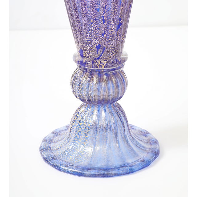 Blue Murano Glass Decorative Vase 1950's Design For Sale - Image 8 of 8