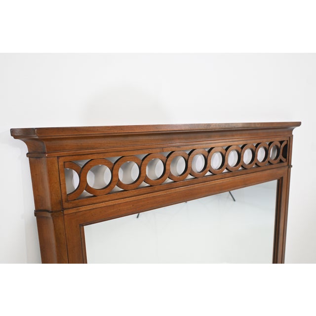 Kindel Furniture Kindel Neoclassical Regency Style Cherry Wood Wall Mirror With Pierced Gallery For Sale - Image 4 of 13