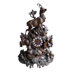 Late 19th Century Black Forest Swiss Carved Clock