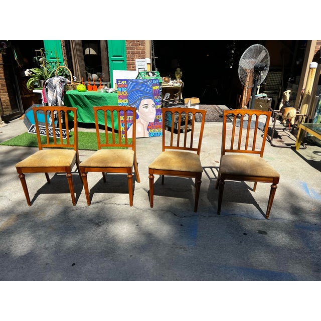 1970s 1970s Fluted Neoclassical Design Dining Chairs Entertaining Style- Set of 4 For Sale - Image 5 of 12