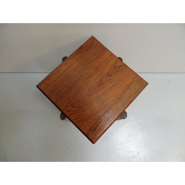 Art Deco Amsterdam School Oak Side Table, 1890s, in Very Good conditions. Designed 1890 to 1919