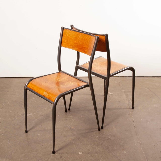 1950s French Dining Chairs with Grey Tapered Leg from Mullca, 1950s, Set of 4 For Sale - Image 5 of 18