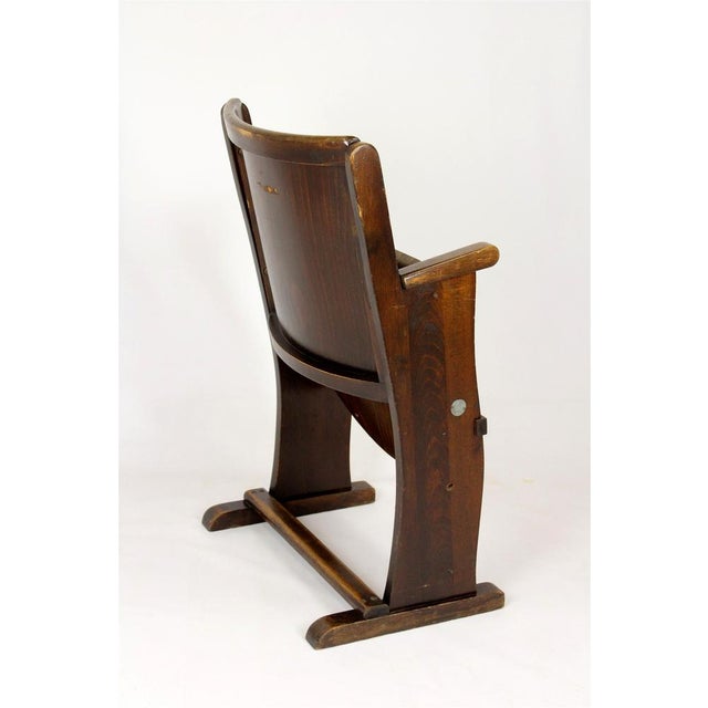 Vintage Wooden Cinema Chair, 1940s For Sale - Image 9 of 12