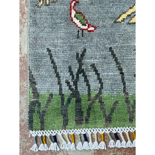 Tribal Afghan Nature Pictorial Wool Rug 2’ X 3’1” For Sale - Image 3 of 6