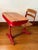 Wood Mid Century Red Metal Children's School Desk With Attached Wood Seat For Sale - Image 7 of 10