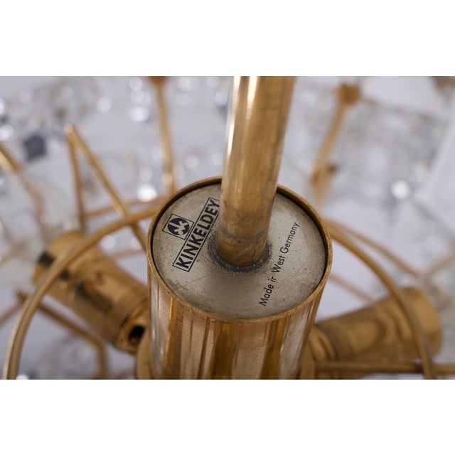 Gold-Plated Optical Crystal Pendant Light from Kinkeldey, 1970s For Sale - Image 10 of 12