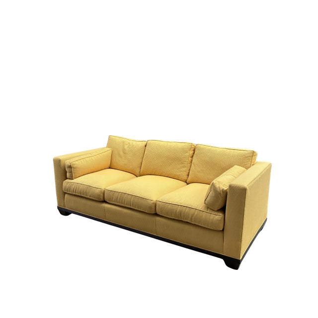 Hollywood Regency Baker Furniture Modern Tuxedo Sofa in Golden Corduroy – Hollywood Regency Style For Sale - Image 3 of 11