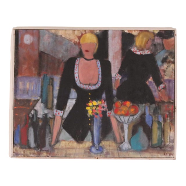 Ingert Eriksson, The Bar, 1960s, Oil on Canvas For Sale