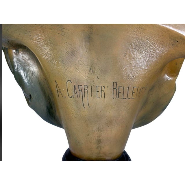 Sculpture Materials Carrier-Belleuse Patinated Plaster Female Bust For Sale - Image 7 of 7