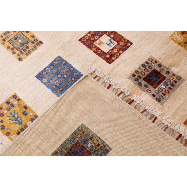 Textile Contemporary Gabbeh Rug 6'8'' X 9'11'' For Sale - Image 7 of 9