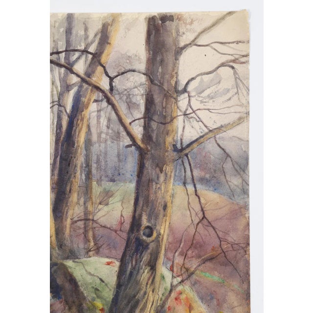 1910s 1914 Rocky Hillside Landscape Egbert Cadmus Watercolor Painting For Sale - Image 5 of 7