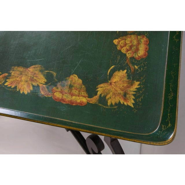 Green Tole Tray Top Coffee Table by Maison Ramsay, France For Sale In West Palm - Image 6 of 12