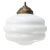 Metal Vintage White Reeded Opaline Glass and Brass Pendant Lamp For Sale - Image 7 of 7