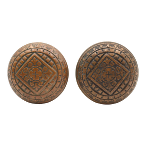 Pair of Antique Bronze Niles Chicago Passage Door Knobs