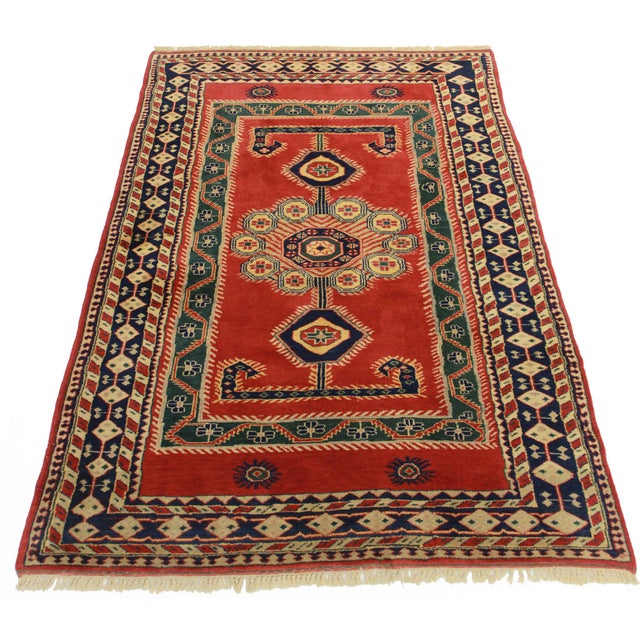 Hand Knotted Wool Turkish Rug 5′3″ × 8′4″ Chairish