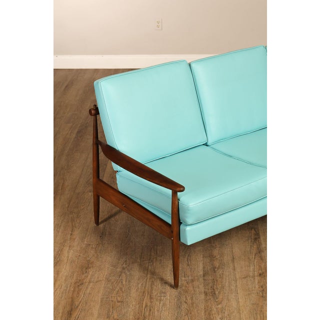 Mid Century Modern Oak Three-Seat Sofa For Sale - Image 14 of 18