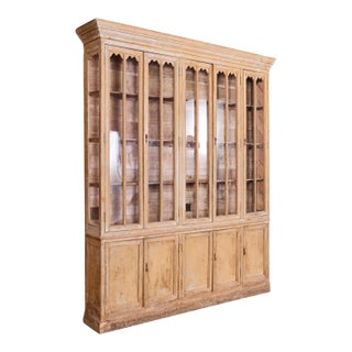 19th Century Country French Provincial Library Bookcase Cabinet For Sale