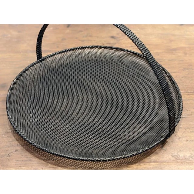 Black Metal Basket by Mathieu Mategot, in Good conditions. Designed 1950 to 1959 This piece has an attribution mark, I am...