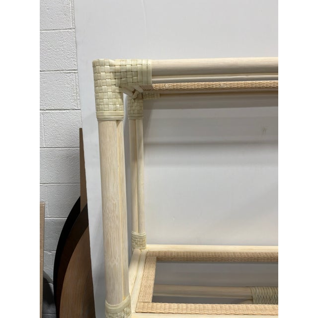 Stylish Baker McGuire / Kara Mann Lattice Etagere. Unfinished, No glass, As is. Original Retail $4347. Showroom floor sample.