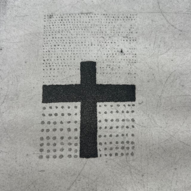 Late 20th Century Vintage Black and White Etching Signed R. Laur 6 “X 8” For Sale - Image 5 of 7