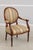 French Louis XVI Style Mahogany Open Arm Fauteuil Chair For Sale - Image 3 of 18