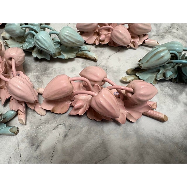 1950s Vintage Italian 1950s Porcelain Flower Place Card Holders, Set of Twelve For Sale - Image 5 of 10