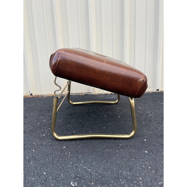 Pearl Wick Leg Lounger- 1960s Adjustable Vinyl Footstool For Sale - Image 9 of 12