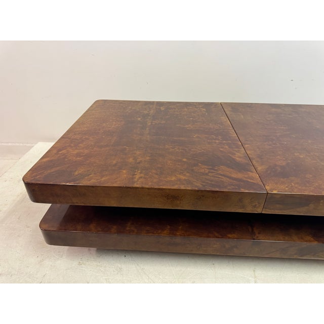 1970s Lacquered Goatskin Sliding Coffee Table, Italy, 1970s For Sale - Image 5 of 18