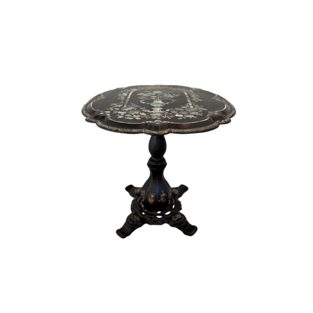 19th C English Mother-of-Pearl Tilt-Top Table For Sale - Image 17 of 18
