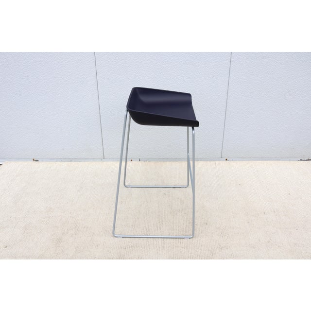 Modern Minimalist Steelcase Turnstone Scoop Bar Stool, 4 Available "New in Box" For Sale - Image 12 of 18