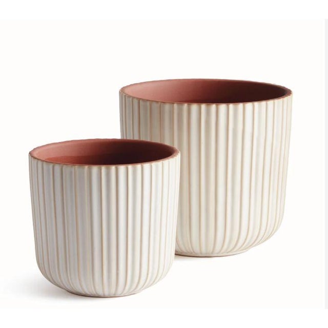 The Cream Tasha Pots - Set of 2 6.5 x 6.5 x 6.25 5.25 x 5.25 x 5 Transform your home into a sanctuary of style and...